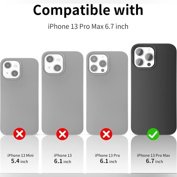 iPhone 13 Pro Max Silicone Case, Slim Shockproof Cover, 6.7 inch - Black - Picture 3 of 8